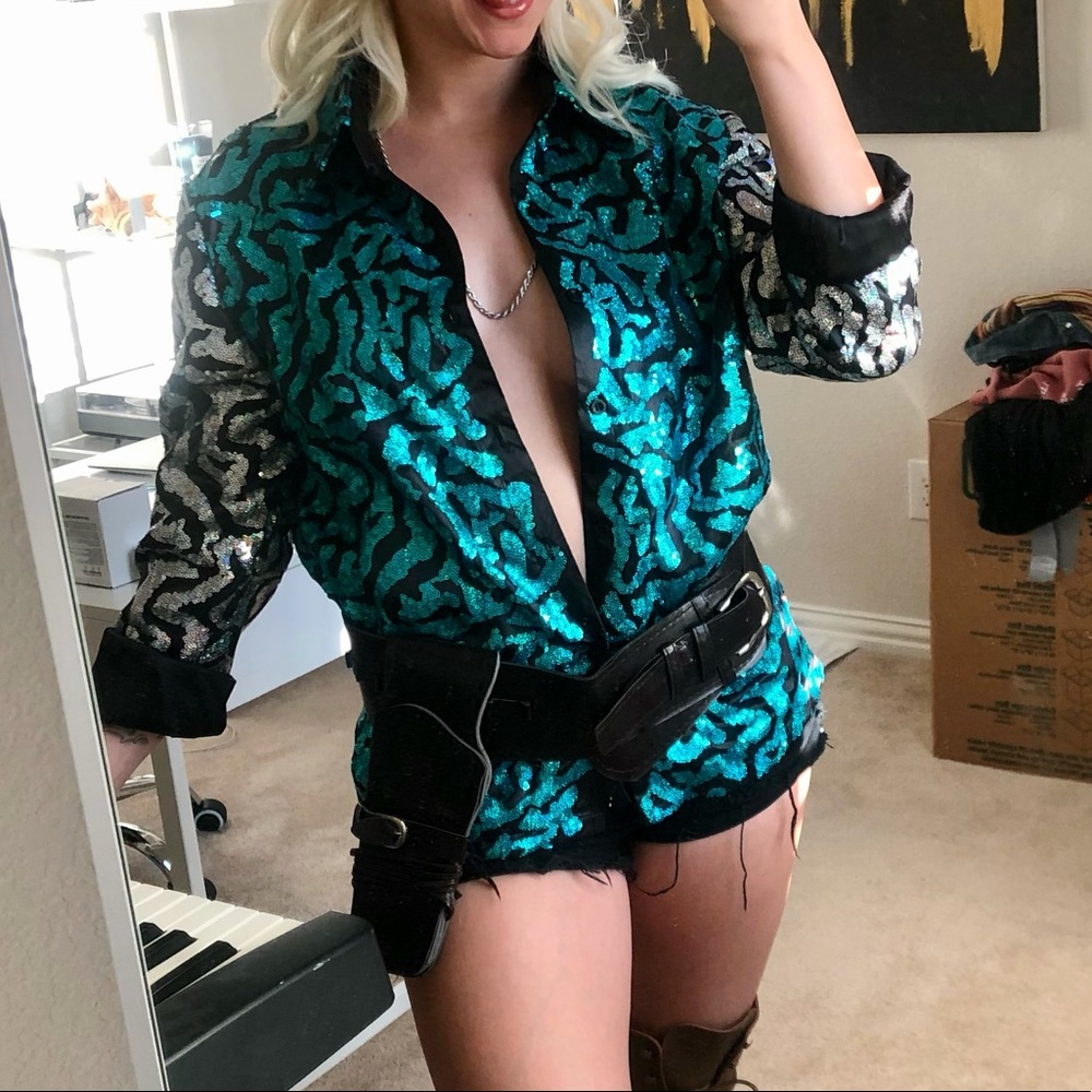 Joe Exotic Sparkly Buttondown